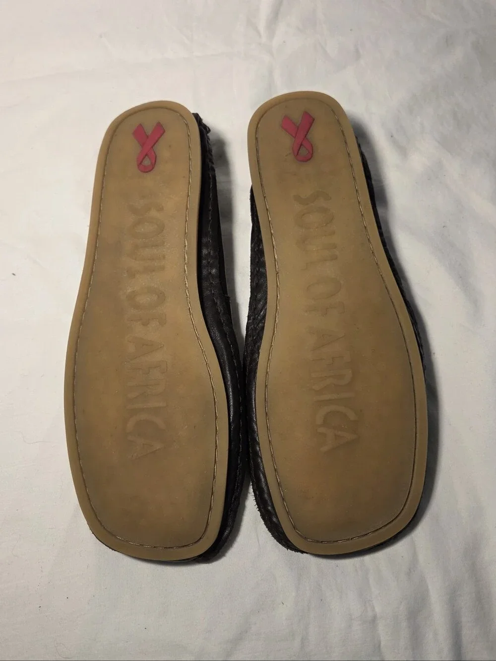 Soul of Africa Dark Brown Leather Square Toe Flats Euro 40